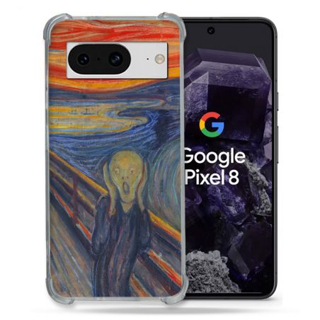 Coque Renforcée En Verre Trempé Pour Google Pixel 8 Peinture Le Cri