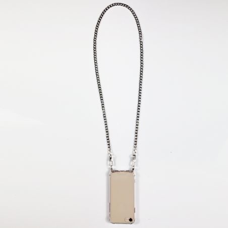 Coque Renforcée Transparente Pour Xiaomi 13T / 13T Pro Lanière / Cordon Metal Plate Argent