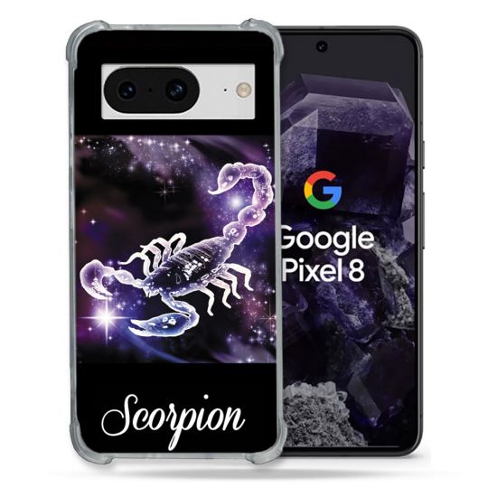 Coque Renforcée En Verre Trempé Pour Google Pixel 8 Signe Zodiaque 2 Scorpion