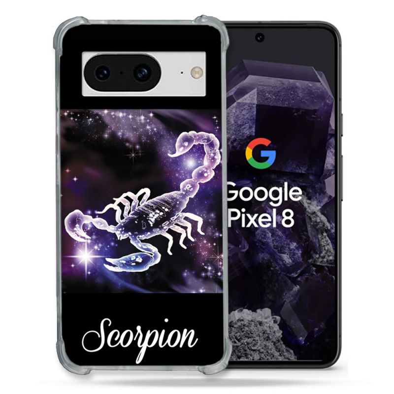 Coque Renforcée En Verre Trempé Pour Google Pixel 8 Signe Zodiaque 2 Scorpion