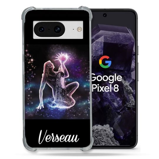 Coque Renforcée En Verre Trempé Pour Google Pixel 8 Signe Zodiaque 2 Verseau