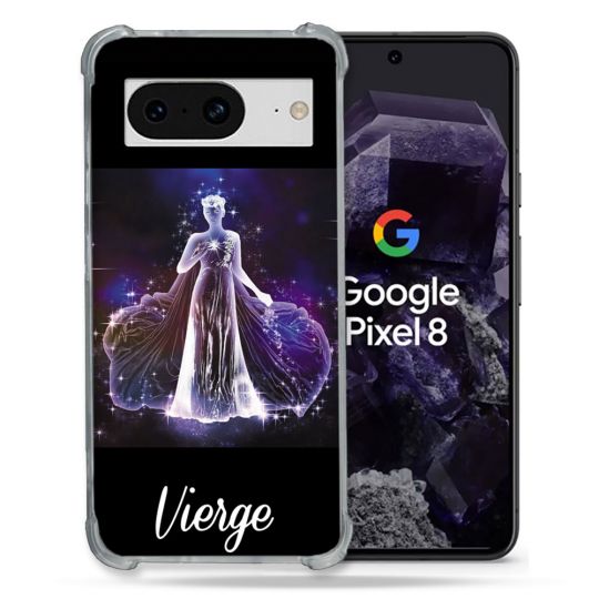 Coque Renforcée En Verre Trempé Pour Google Pixel 8 Signe Zodiaque 2 Vierge