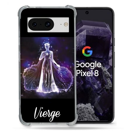 Coque Renforcée En Verre Trempé Pour Google Pixel 8 Signe Zodiaque 2 Vierge
