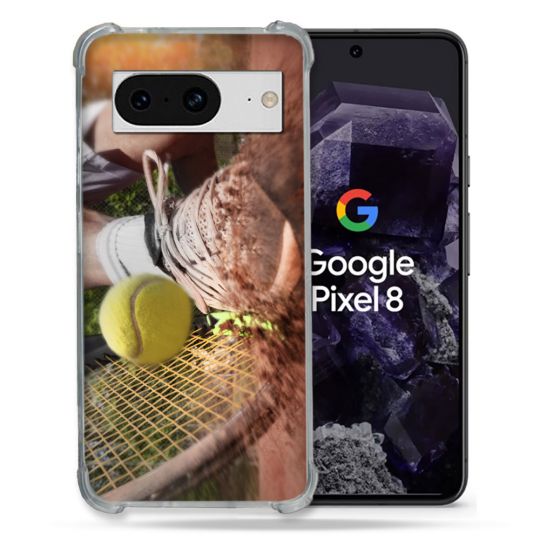 Coque Renforcée En Verre Trempé Pour Google Pixel 8 Sport Tennis Glissade