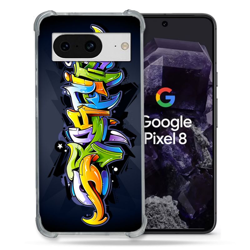 Coque Renforcée En Verre Trempé Pour Google Pixel 8 Street Art Graffiti