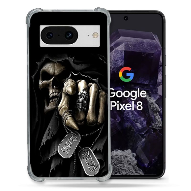 Coque Renforcée En Verre Trempé Pour Google Pixel 8 Tete de Mort Your Next