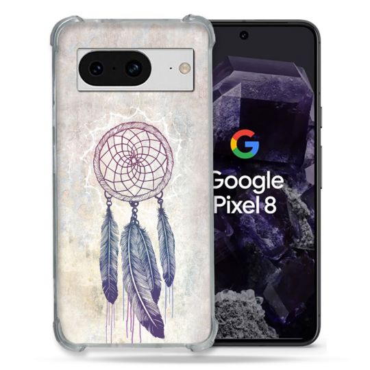 Coque Renforcée En Verre Trempé Pour Google Pixel 8 Zen Attrape Reve Blanc