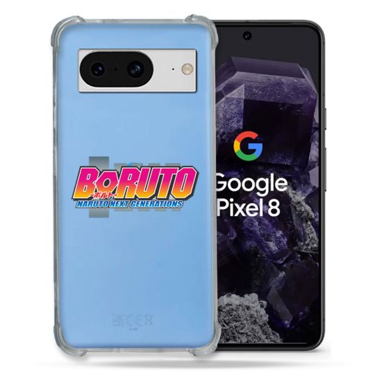 Coque Transparente Renforcée En Verre Trempé Pour Google Pixel 8 Boruto Logo