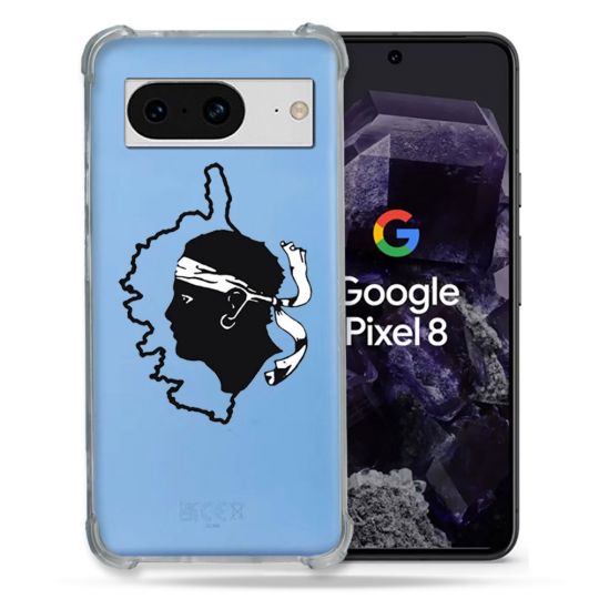 Coque Transparente Renforcée En Verre Trempé Pour Google Pixel 8 Corse