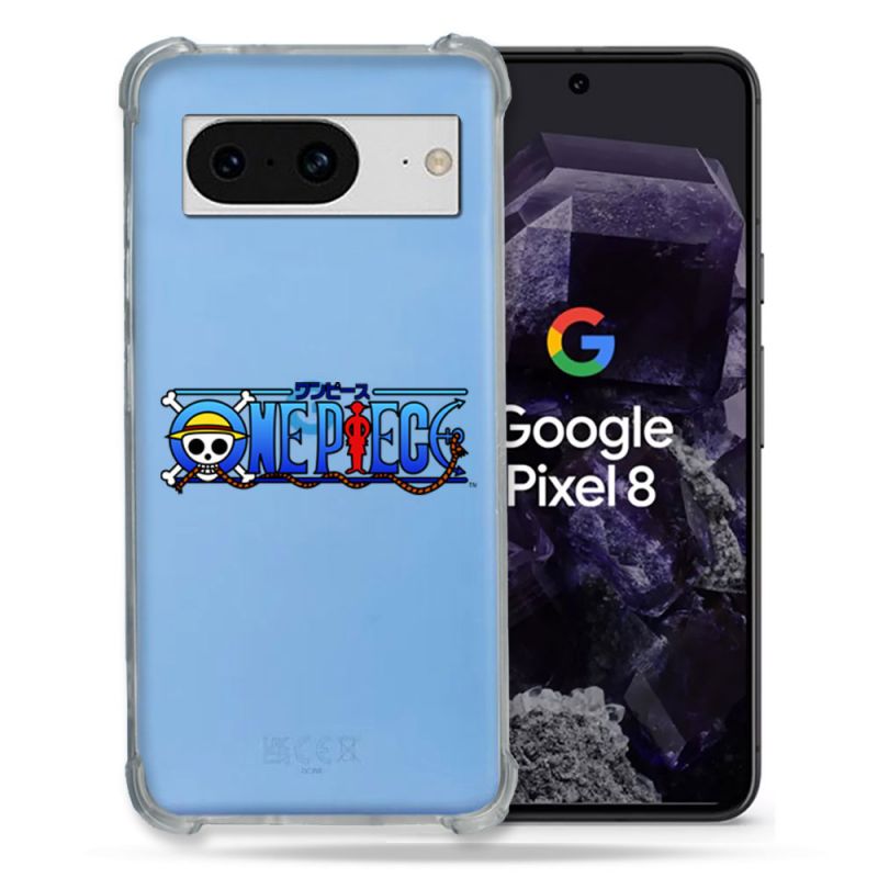 Coque Transparente Renforcée En Verre Trempé Pour Google Pixel 8 One Piece Logo