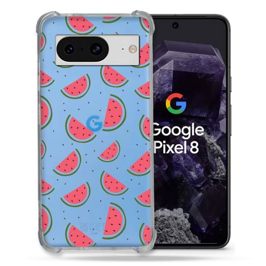 Coque Transparente Renforcée En Verre Trempé Pour Google Pixel 8 Pasteque