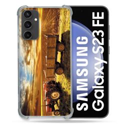 Coque Renforcée En Verre Trempé PourSamsung Galaxy S23 FE Agriculture Tracteur Color
