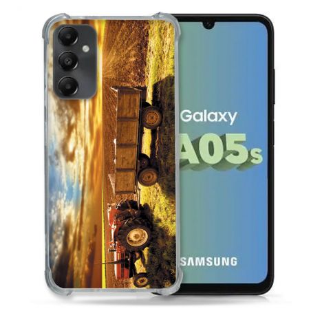 Coque Renforcée En Verre Trempé PourSamsung Galaxy A05S Agriculture Tracteur Color