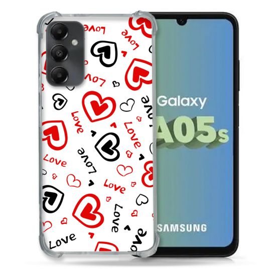 Coque Renforcée En Verre Trempé PourSamsung Galaxy A05S Amour Love