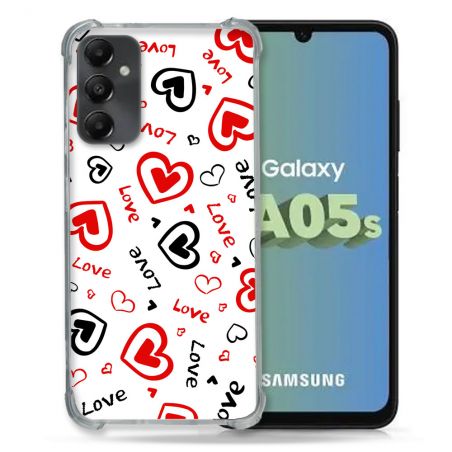 Coque Renforcée En Verre Trempé PourSamsung Galaxy A05S Amour Love