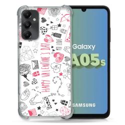 Coque Renforcée En Verre Trempé PourSamsung Galaxy A05S Amour Valentines