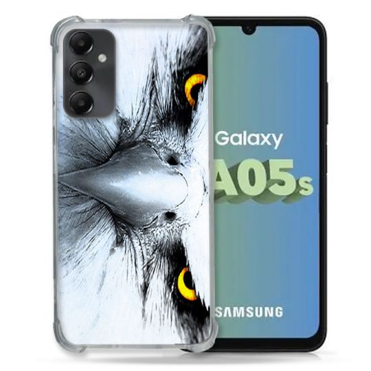 Coque Renforcée En Verre Trempé PourSamsung Galaxy A05S Animal Aigle Royal Blanc