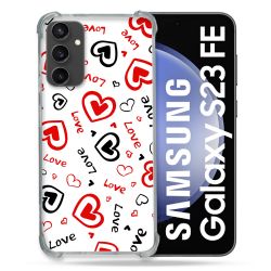 Coque Renforcée En Verre Trempé PourSamsung Galaxy S23 FE Amour Love