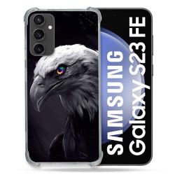 Coque Renforcée En Verre Trempé PourSamsung Galaxy S23 FE Animal Aigle Royal Noir