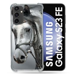 Coque Renforcée En Verre Trempé PourSamsung Galaxy S23 FE Animal Cheval Blanc