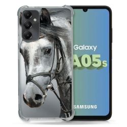 Coque Renforcée En Verre Trempé PourSamsung Galaxy A05S Animal Cheval Blanc