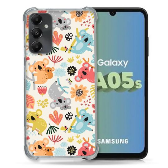 Coque Renforcée En Verre Trempé PourSamsung Galaxy A05S Animal Koala Pattern