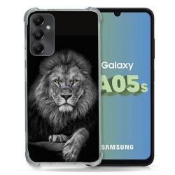 Coque Renforcée En Verre Trempé PourSamsung Galaxy A05S Animal Lion Majestueux