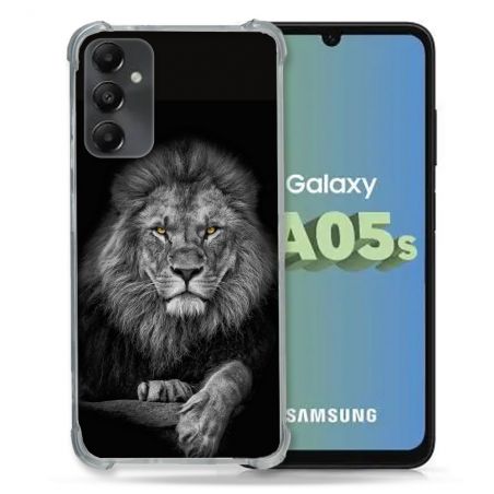 Coque Renforcée En Verre Trempé PourSamsung Galaxy A05S Animal Lion Majestueux
