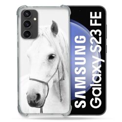 Coque Renforcée En Verre Trempé PourSamsung Galaxy S23 FE Animal Cheval Cristal