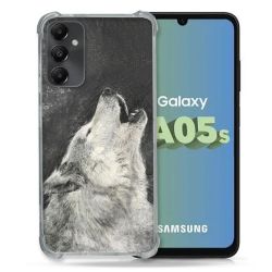 Coque Renforcée En Verre Trempé PourSamsung Galaxy A05S Animal Loup Hurlement