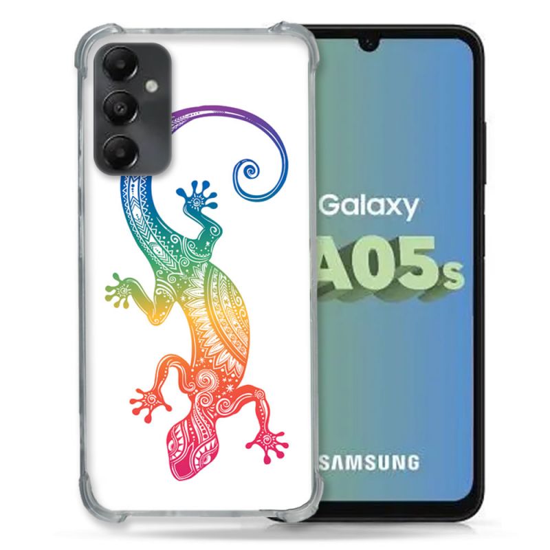 Coque Renforcée En Verre Trempé PourSamsung Galaxy A05S Animal Salamandre Color