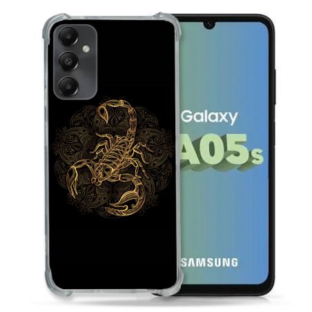 Coque Renforcée En Verre Trempé PourSamsung Galaxy A05S Animal Scorpion Fresque