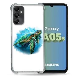 Coque Renforcée En Verre Trempé PourSamsung Galaxy A05S Animal Tortue Blanche multicolore