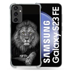 Coque Renforcée En Verre Trempé PourSamsung Galaxy S23 FE Animal Lion Majestueux