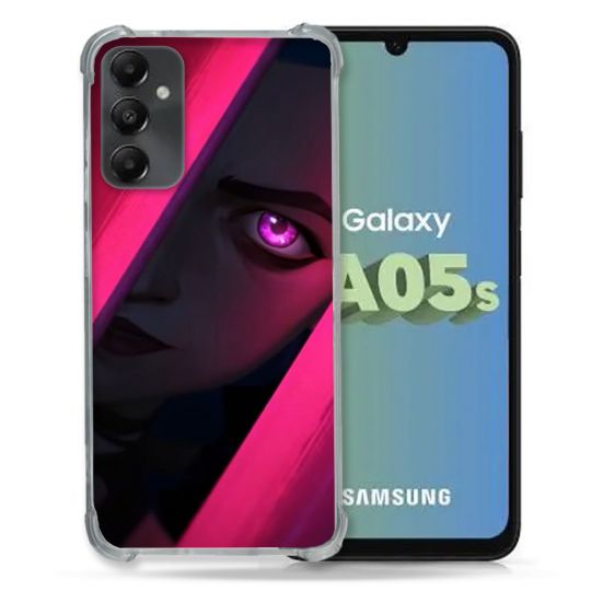 Coque Renforcée En Verre Trempé PourSamsung Galaxy A05S Arcane Jynx Rose