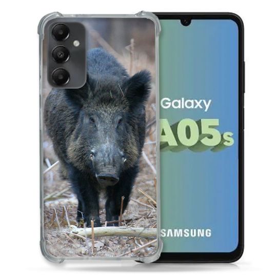 Coque Renforcée En Verre Trempé PourSamsung Galaxy A05S Chasse Sanglier Pin