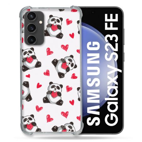 Coque Renforcée En Verre Trempé PourSamsung Galaxy S23 FE Animal Panda Color