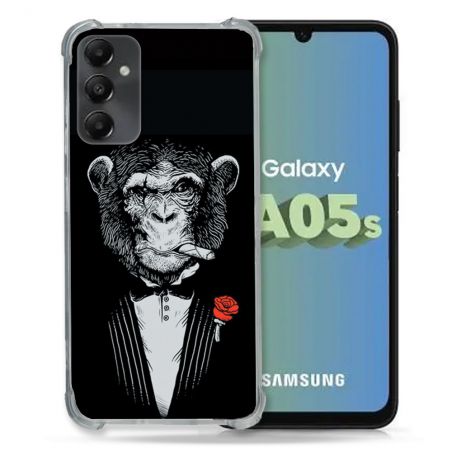 Coque Renforcée En Verre Trempé PourSamsung Galaxy A05S Decale Singe Mafia