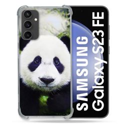 Coque Renforcée En Verre Trempé PourSamsung Galaxy S23 FE Animal Panda Cœur