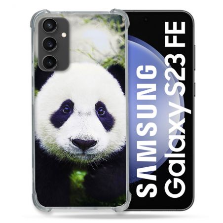 Coque Renforcée En Verre Trempé PourSamsung Galaxy S23 FE Animal Panda Cœur
