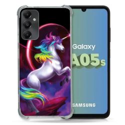 Coque Renforcée En Verre Trempé PourSamsung Galaxy A05S Fantastique Licorne Arc en ciel