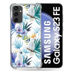 Coque Renforcée En Verre Trempé PourSamsung Galaxy S23 FE Animal Perroquet Peinture