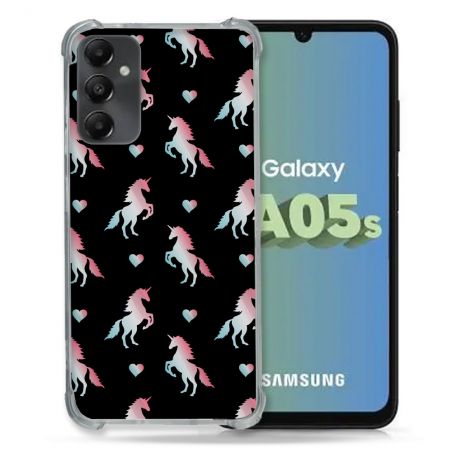 Coque Renforcée En Verre Trempé PourSamsung Galaxy A05S Fantastique Licorne Pattern
