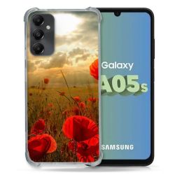 Coque Renforcée En Verre Trempé PourSamsung Galaxy A05S Fleur Coquelicot