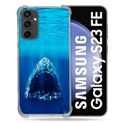 Coque Renforcée En Verre Trempé PourSamsung Galaxy S23 FE Animal Requin Dent