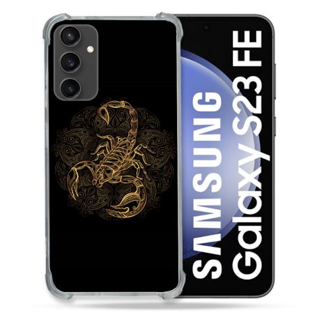 Coque Renforcée En Verre Trempé PourSamsung Galaxy S23 FE Animal Scorpion Fresque