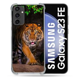 Coque Renforcée En Verre Trempé PourSamsung Galaxy S23 FE Animal Tigre Jungle