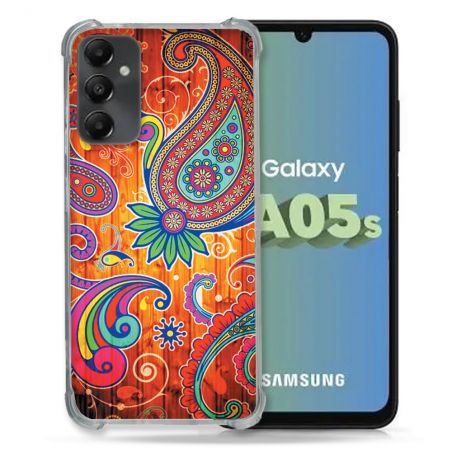 Coque Renforcée En Verre Trempé PourSamsung Galaxy A05S Fleur Psychedelic