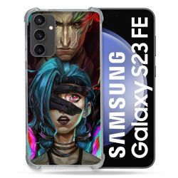 Coque Renforcée En Verre Trempé PourSamsung Galaxy S23 FE Arcane Jynx Bleu