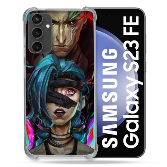 Coque Renforcée En Verre Trempé PourSamsung Galaxy S23 FE Arcane Jynx Bleu